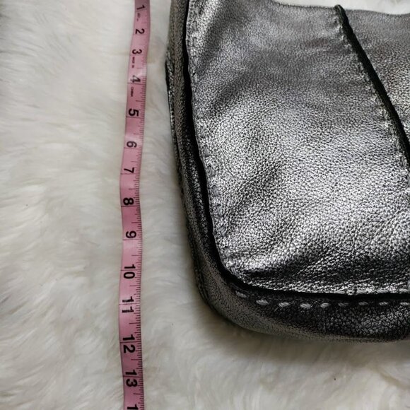 The Sak Los Feliz Dark Silver Pebbled Leather Adjustable Strap Crossbody Bag - Picture 14 of 16
